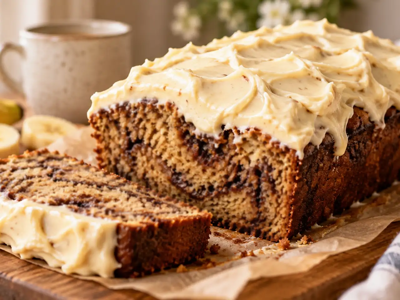 Nutella Swirl Espresso Banana Bread